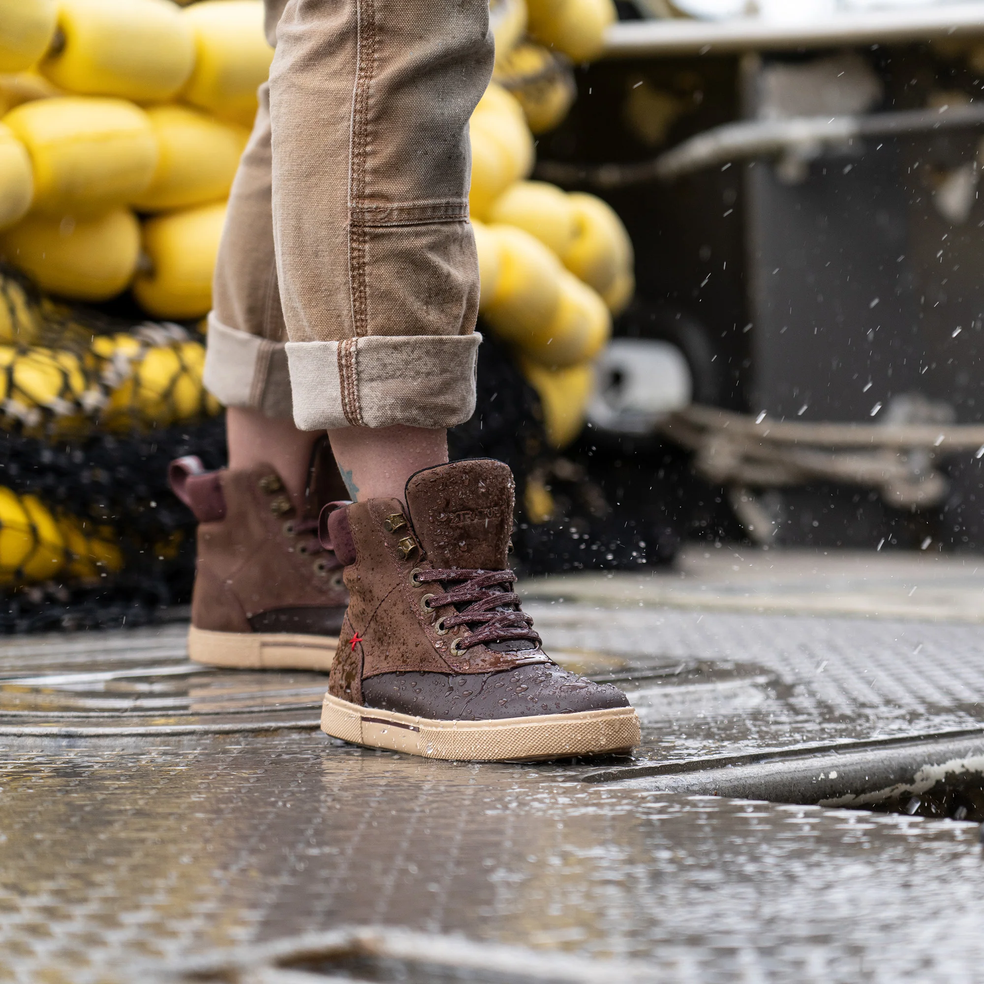 Women's Leather Lace Ankle Deck Boot - Image 2